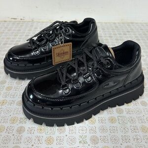 Skechers Shiny Black Platform Sneakers